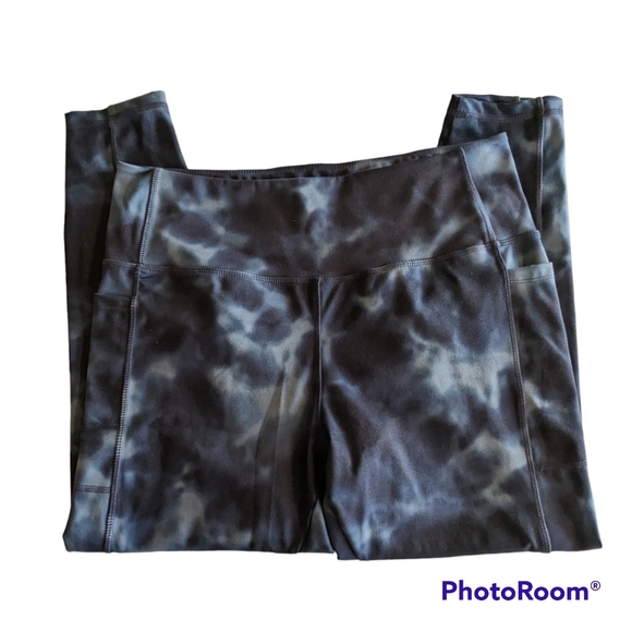 Danskin Leggings Womens Sz XL (16) Blue Super Soft Side Pockets Moisture Wicking - Picture 6 of 15